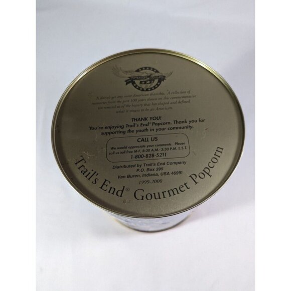 The American Century Tin Advertising Trail's End Storage Can Eagle Gold Lid VTG - Picture 6 of 7